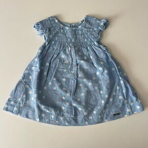 Mayoral Light Blue Dress with White Dots